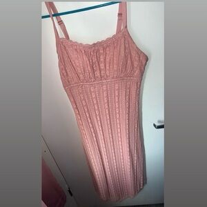 Pink Lace Sleeveless Dress